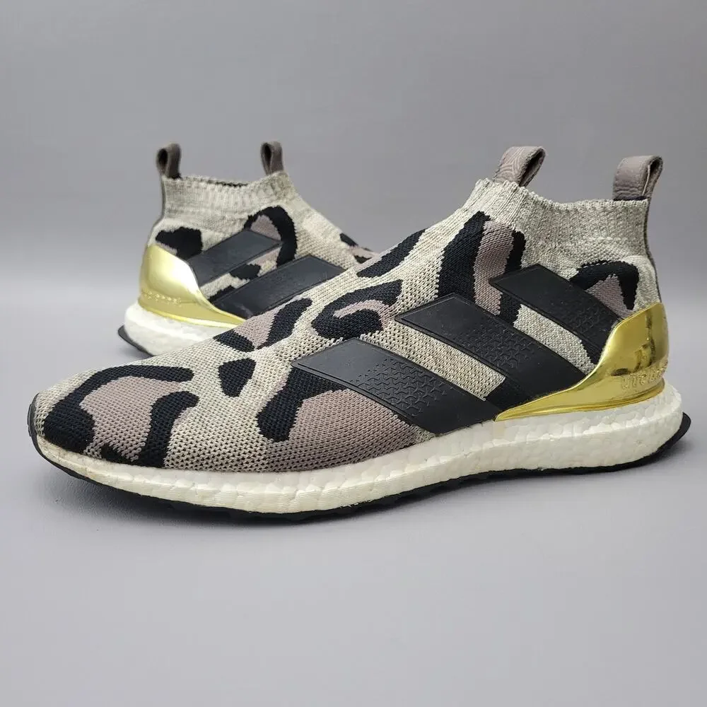 Adidas Ace 16+ Ultra Boost Mens Size 10 RARE Leopard Animal Print Gold